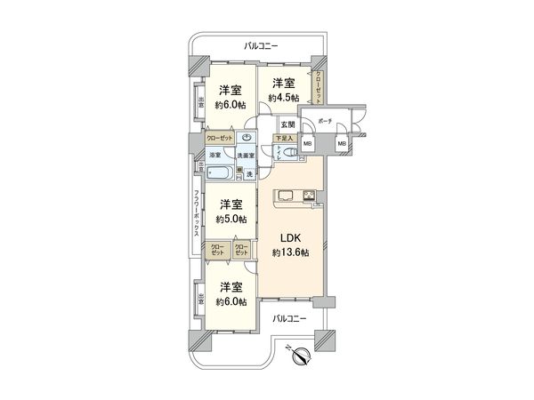 ダイアパレスセントラルコート薬院 間取図(平面図) 間取図(平面図)