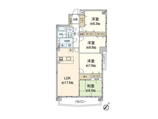 ヴェルビュ高宮 間取図(平面図) 間取図(平面図)