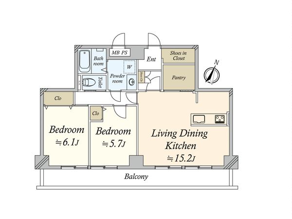 藤和コープソシエ大名 間取図(平面図) 間取図(平面図)