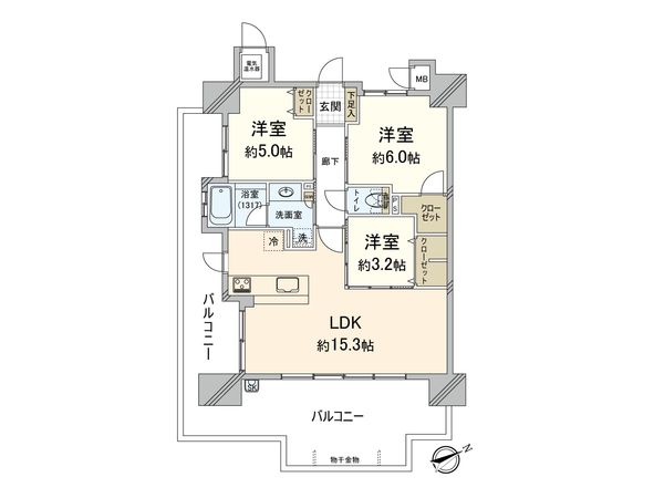 ヒューマインド美野島並木通り 間取図(平面図) 間取図(平面図)
