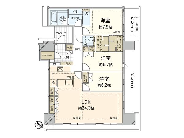 グランドメゾン福岡 The Central Luxe 間取図(平面図) 間取図(平面図)
