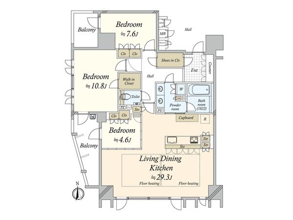プレミスト大濠公園 間取図(平面図) 間取図(平面図)