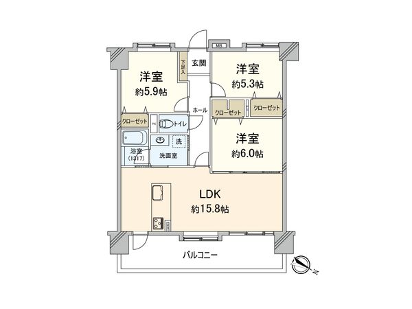 コモダス天神2 間取図(平面図) 間取図(平面図)