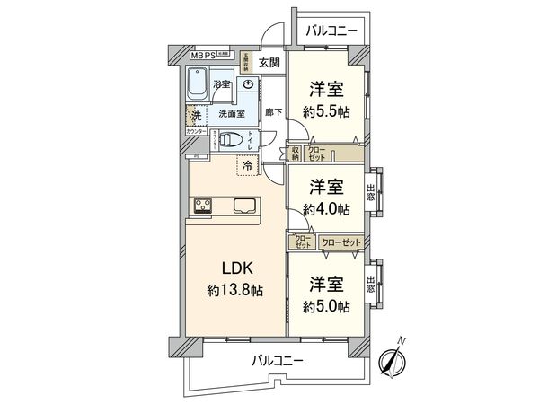 ダイアパレス大名第二 間取図(平面図) ダイアパレス大名第二 間取図(平面図)