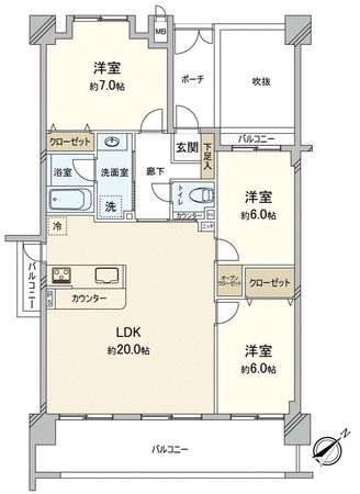 JGMヴェルデ板付中央公園 間取図(平面図)