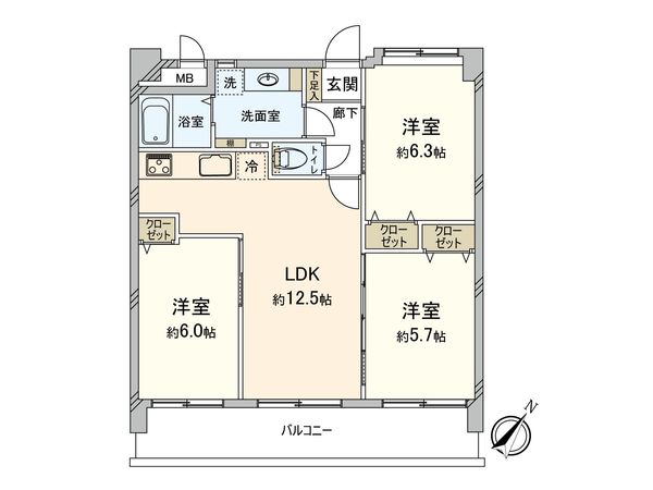 ライオンズマンション博多南第3 間取図(平面図)