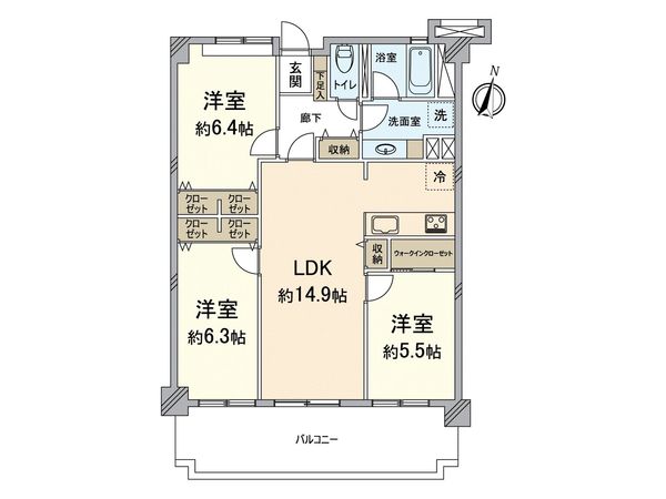 ベルヴィ香椎十番館 間取図(平面図)
