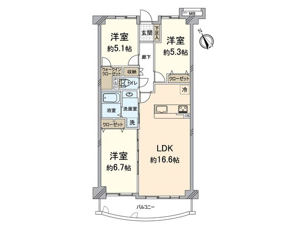 アンピール海の中道2 間取図(平面図)