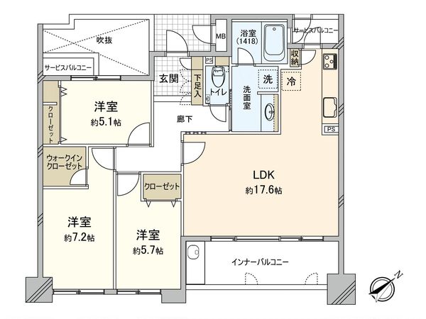 グランドメゾン萩の宮 間取図(平面図)