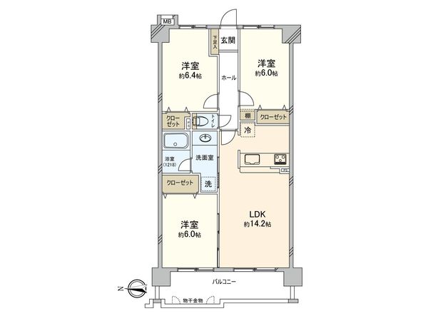 アンピール長住南 間取図(平面図) アンピール長住南 間取図(平面図)