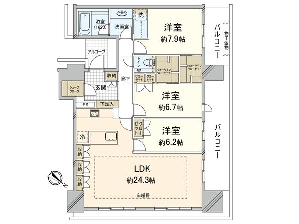 グランドメゾン福岡The Central Luxe 間取図(平面図) グランドメゾン福岡The Central Luxe 間取図(平面図)