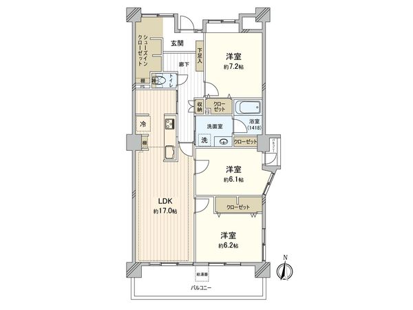 シーサイドももちイーストステージ 1号棟 間取図(平面図)