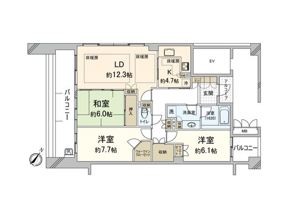 パーク・コート大濠 間取図(平面図) 間取図(平面図)