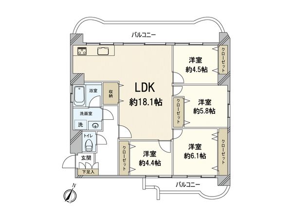 シャトレ長住 間取図(平面図) シャトレ長住 間取図(平面図)