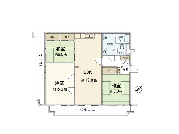 サンライフ藤崎 間取図(平面図) サンライフ藤崎 間取図(平面図)