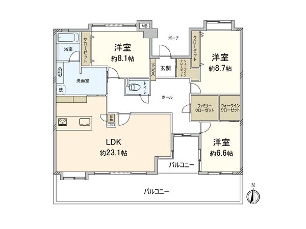 アンピール姪浜駅南 間取図(平面図)