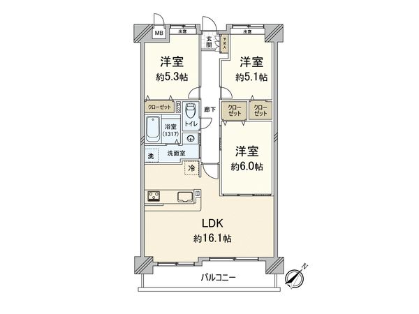 アンピール比恵南 間取図(平面図) アンピール比恵南 間取図(平面図)