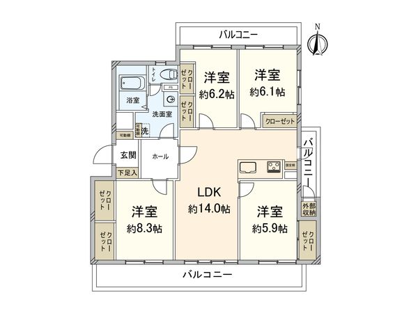 スコーレ雑餉2 間取図(平面図) スコーレ雑餉2 間取図(平面図)