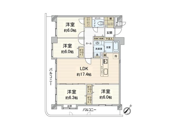 ライオンズマンション博多南第3 間取図(平面図) ライオンズマンション博多南第3 間取図(平面図)