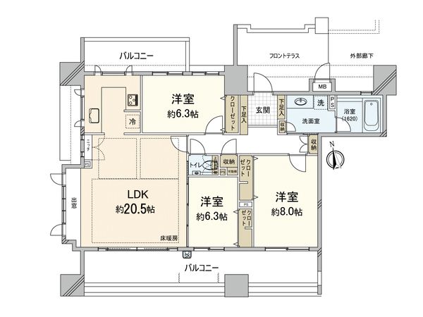 イニシア大濠公園 間取図(平面図) イニシア大濠公園 間取図(平面図)