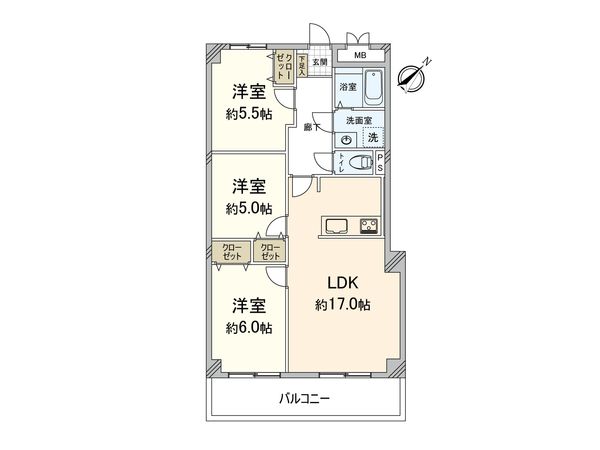 ライオンズマンション長丘ガーデン 弐番館 間取図(平面図) ライオンズマンション長丘ガーデン 弐番館 間取図(平面図)