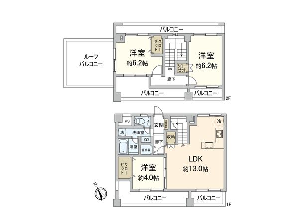 ライオンズマンション舞鶴第2 間取図(平面図) ライオンズマンション舞鶴第2 間取図(平面図)