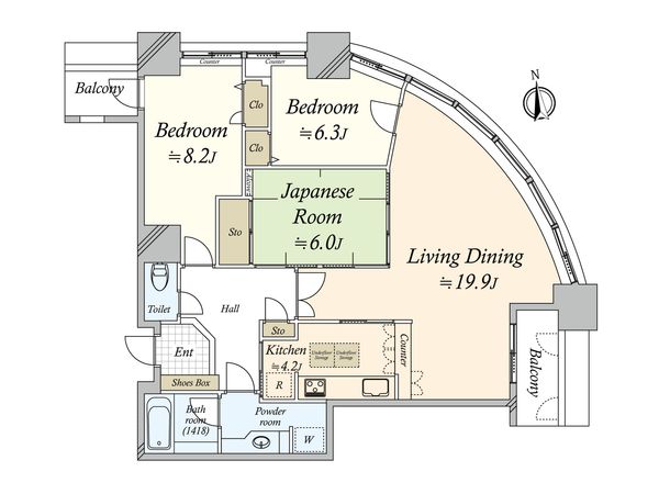 コアマンション大手門タワー 間取図(平面図) コアマンション大手門タワー 間取図(平面図)
