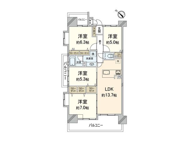 エクレール平尾 間取図(平面図) エクレール平尾 間取図(平面図)