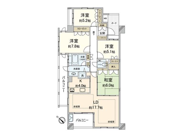 グランドメゾン浄水弐番館 間取図(平面図) グランドメゾン浄水弐番館 間取図(平面図)