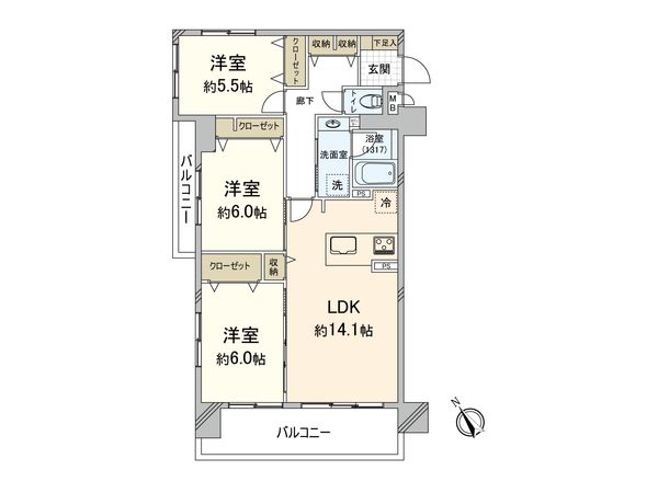 ライオンズプラザ平尾 間取図(平面図)