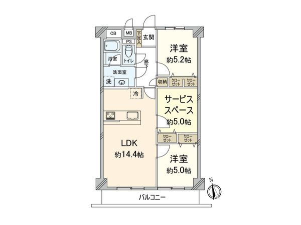 藤和大手門コープ 間取図(平面図) 間取図(平面図)
