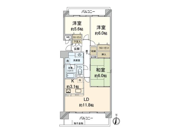 パークハウス福間 間取図(平面図)