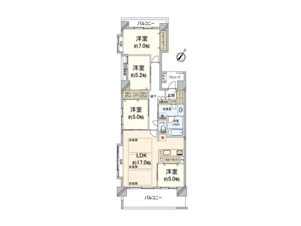 コスモ警固ロイヤルフォルム 間取図(平面図) 間取図(平面図)