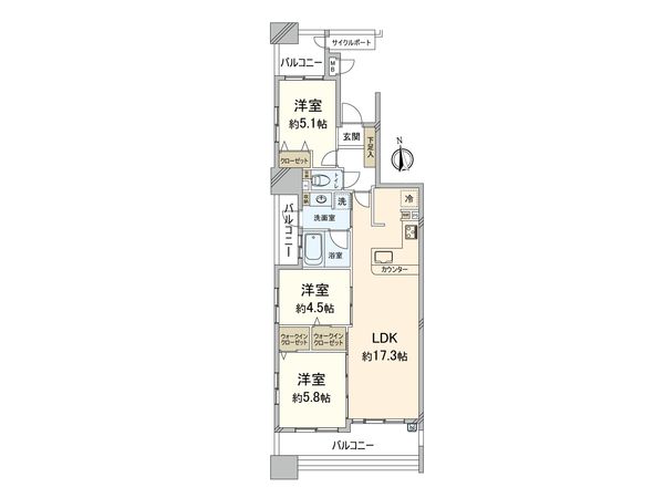 アソシアタワー大濠ベネフィス 間取図(平面図) 間取図(平面図)