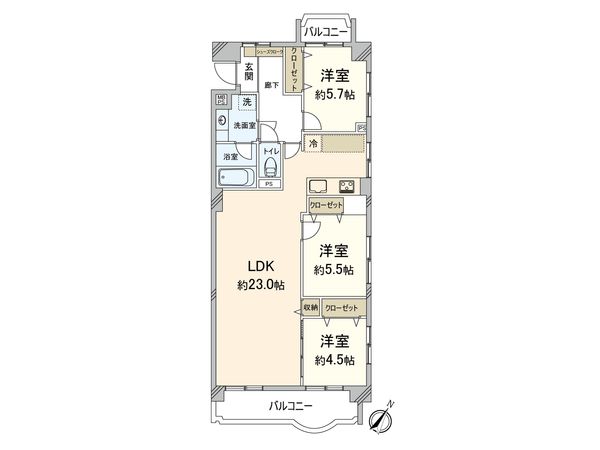 赤坂パインマンション 間取図(平面図)