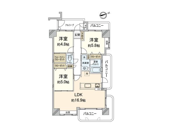 日商岩井レジオン大濠 間取図(平面図) 日商岩井レジオン大濠 間取図(平面図)