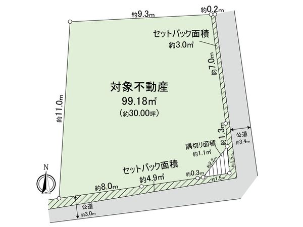早良区野芥2丁目土地1号地 区画図 区画図