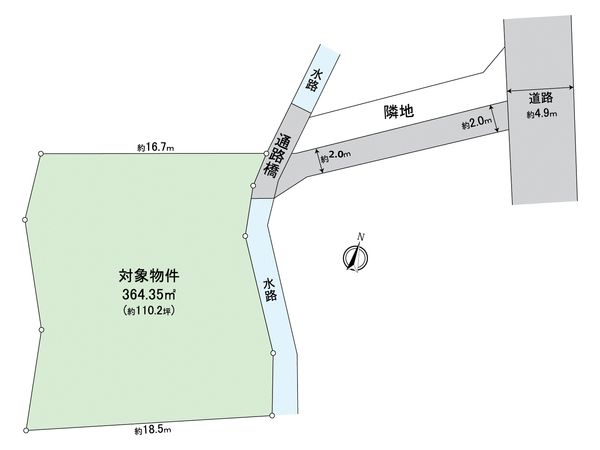 田村七丁目古家付土地 区画図 田村七丁目古家付土地 区画図
