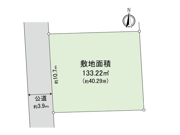 城南区田島一丁目 古家付土地 区画図 城南区田島一丁目 古家付土地 区画図