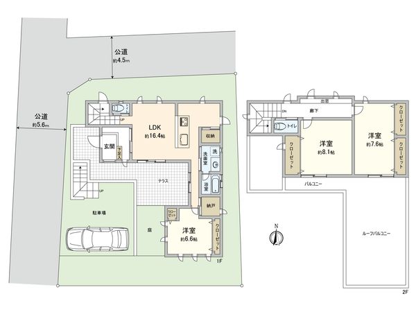早良区飯倉6丁目戸建 間取図(平面図) 早良区飯倉6丁目戸建 間取図(平面図)