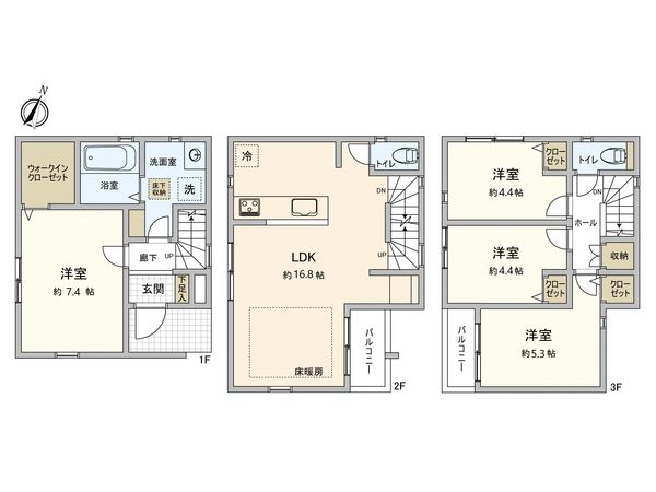 今川2丁目戸建 間取図(平面図) 今川2丁目戸建 間取図(平面図)