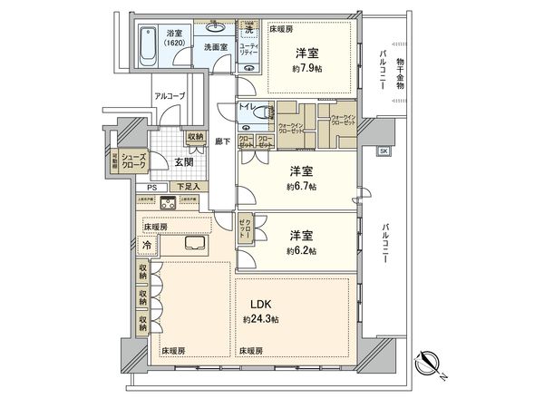 グランドメゾン福岡The Central Luxe 間取図(平面図) グランドメゾン福岡The Central Luxe 間取図(平面図)
