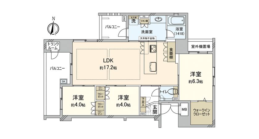 エフグラン室見 間取図(平面図) エフグラン室見 間取図(平面図)
