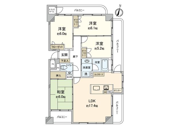 ファーネスト百道二丁目 間取図(平面図) ファーネスト百道二丁目 間取図(平面図)