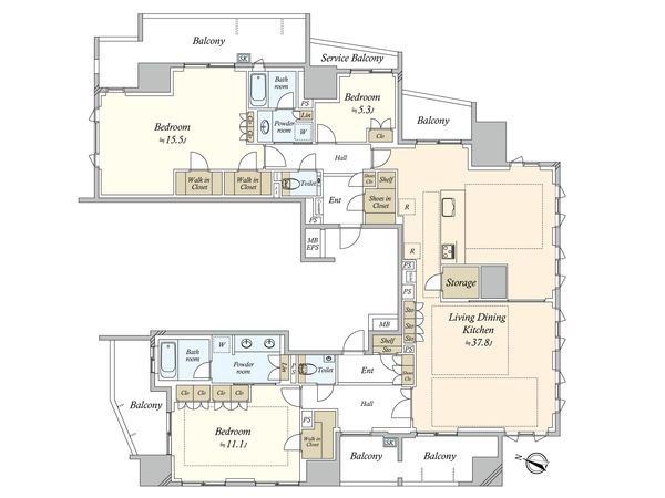 プレミスト赤坂けやき通り 間取図(平面図) プレミスト赤坂けやき通り 間取図(平面図)