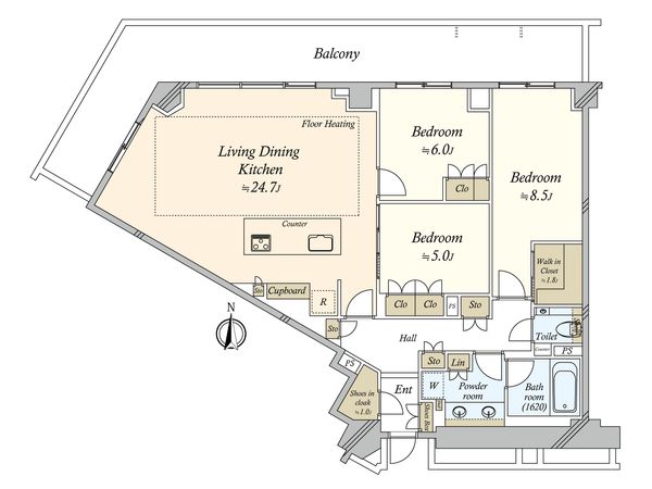 ザ・パークハウス福岡タワーズ EAST 間取図(平面図) 間取図(平面図)