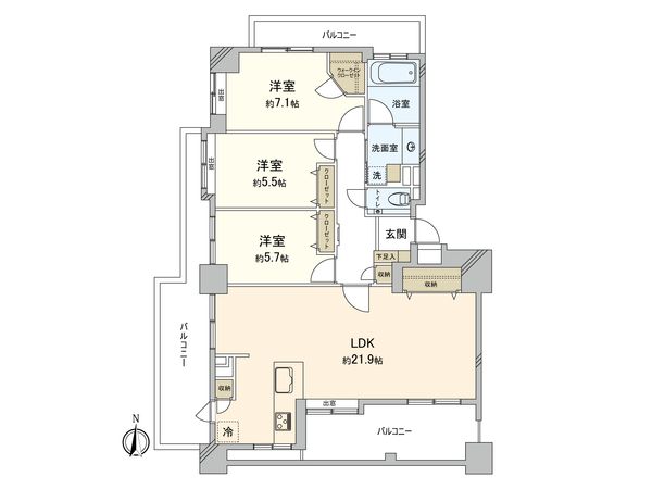 アメックス高取 間取図(平面図) アメックス高取 間取図(平面図)