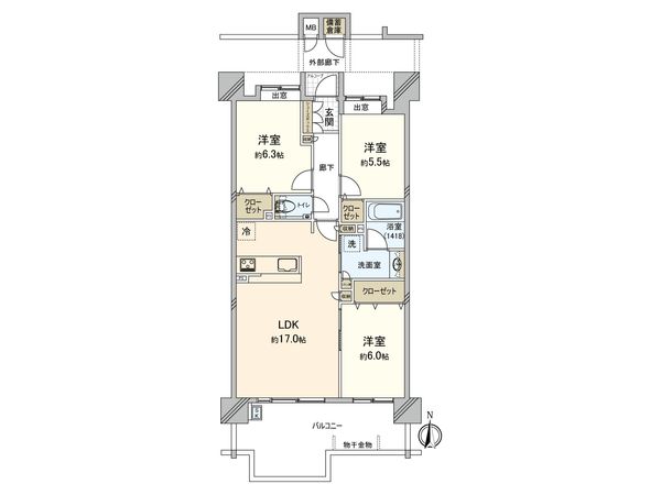 パレスト・リッツガーデン百道 間取図(平面図) 間取図(平面図)