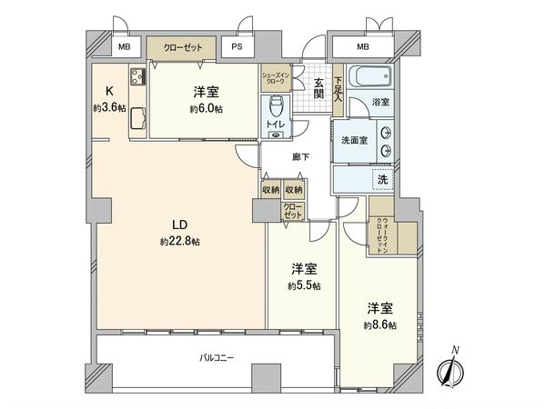 アトモスももち 間取図(平面図)