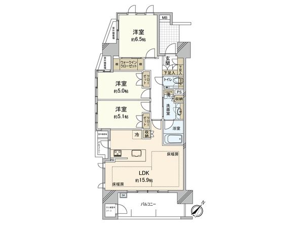 パークホームズ西新トラッドマークス 間取図(平面図)